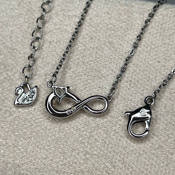 Authentic swarovski infinity crystal pendant necklace forever love heart pendant - Picture 2 of 8